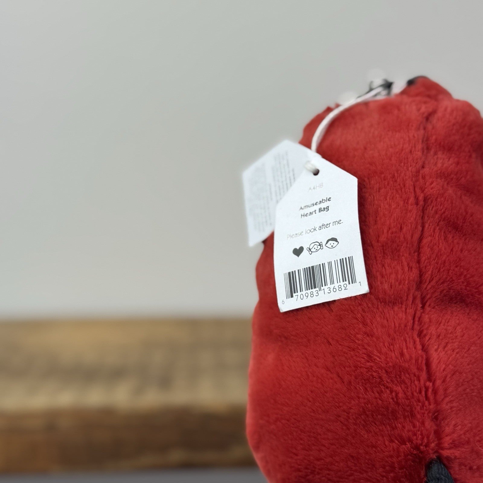 Jellycat Amuseable Heart Bag - Red  Heart Jellycat Bag Soft Plush Collectible 8"