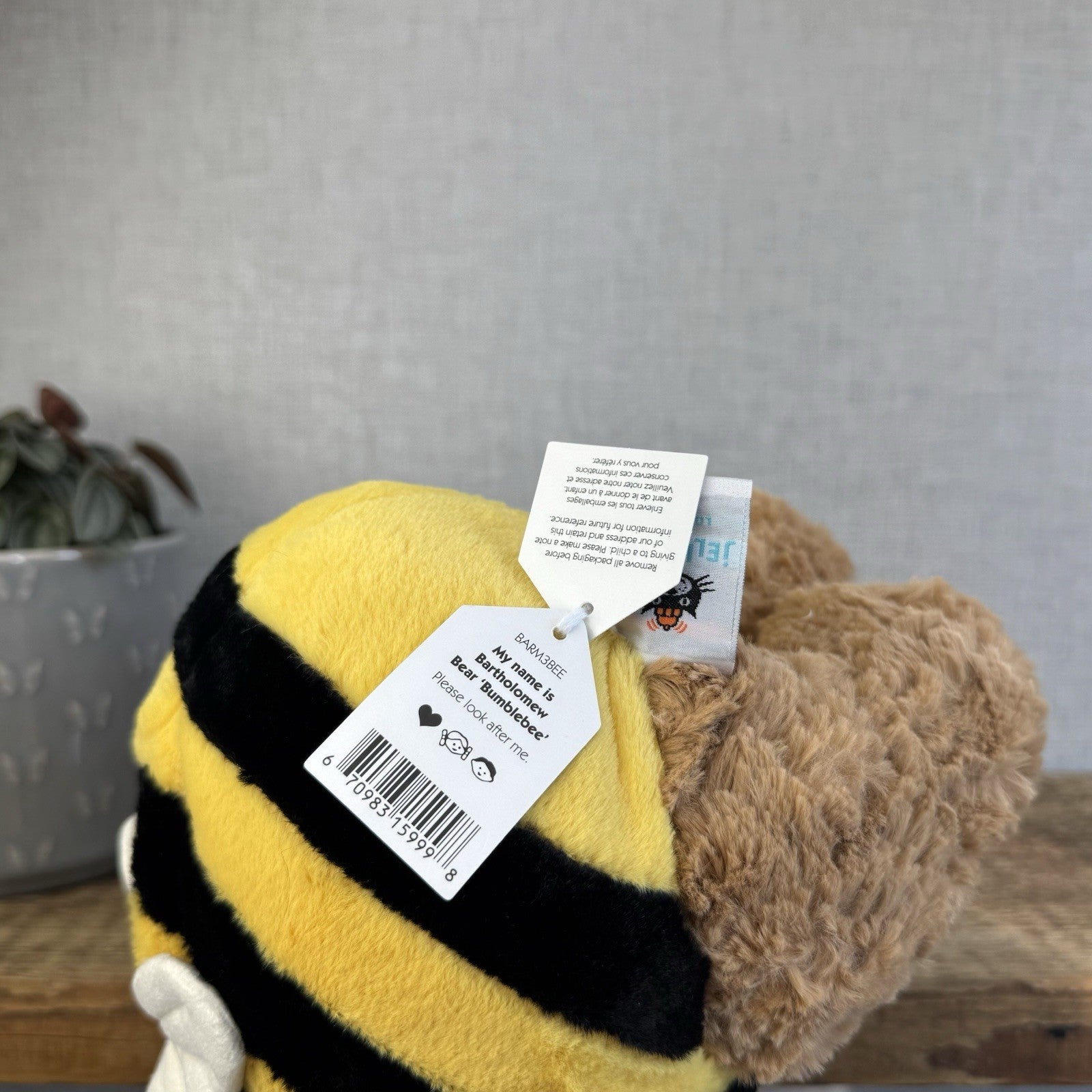 Bumblebee Bartholemew Bear Jellycat - New With Tags Bee Bear Soft Toy NWT 12"