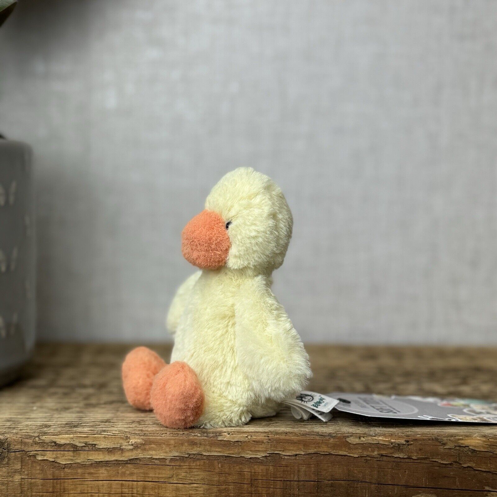Jellycat Tiny Bashful Duckling - Tiny Yellow & Orange Duck Beanie Retired 5”