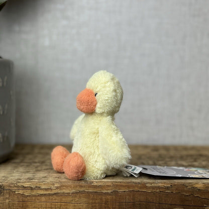 Jellycat Tiny Bashful Duckling - Tiny Yellow & Orange Duck Beanie Retired 5”