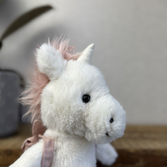 Jellycat Backpack Unicorn - Small Fluffy Unicorn With Backpack Soft Toy Beanie