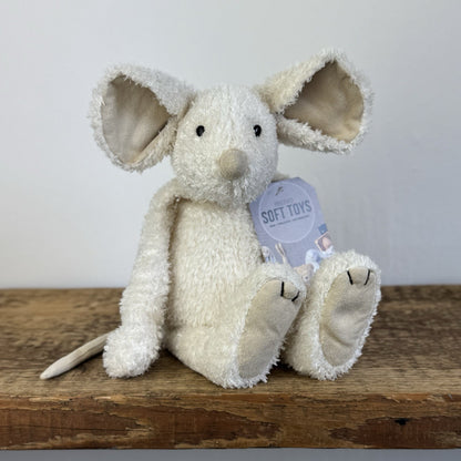 Jellycat Tickle Mouse - Cream Vintage Rare Mouse Beanie Soft Toy 12"
