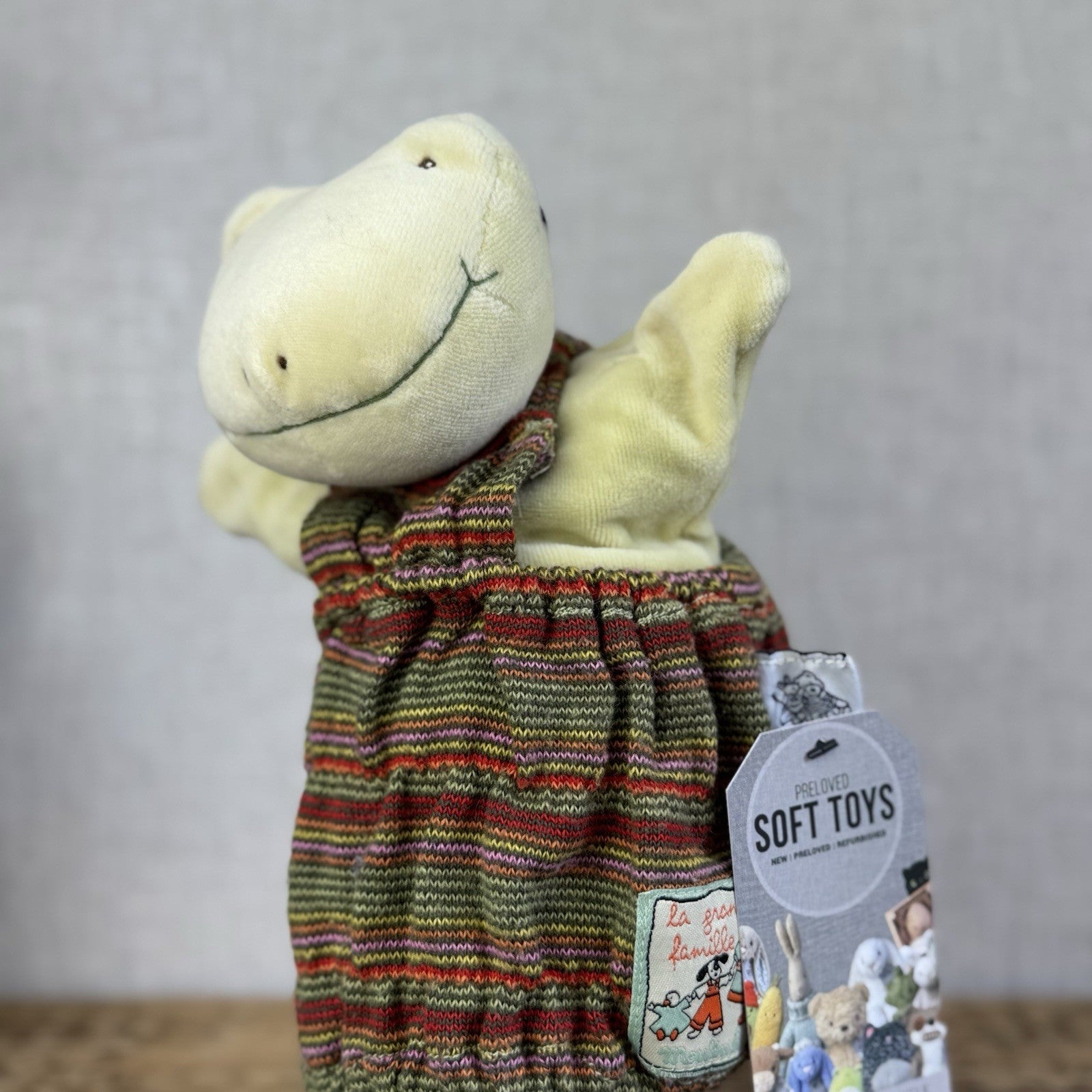 Moulin Roty Frog Soft Hand Puppet - Frog Puppet - Moulin Roty La Grande Famille