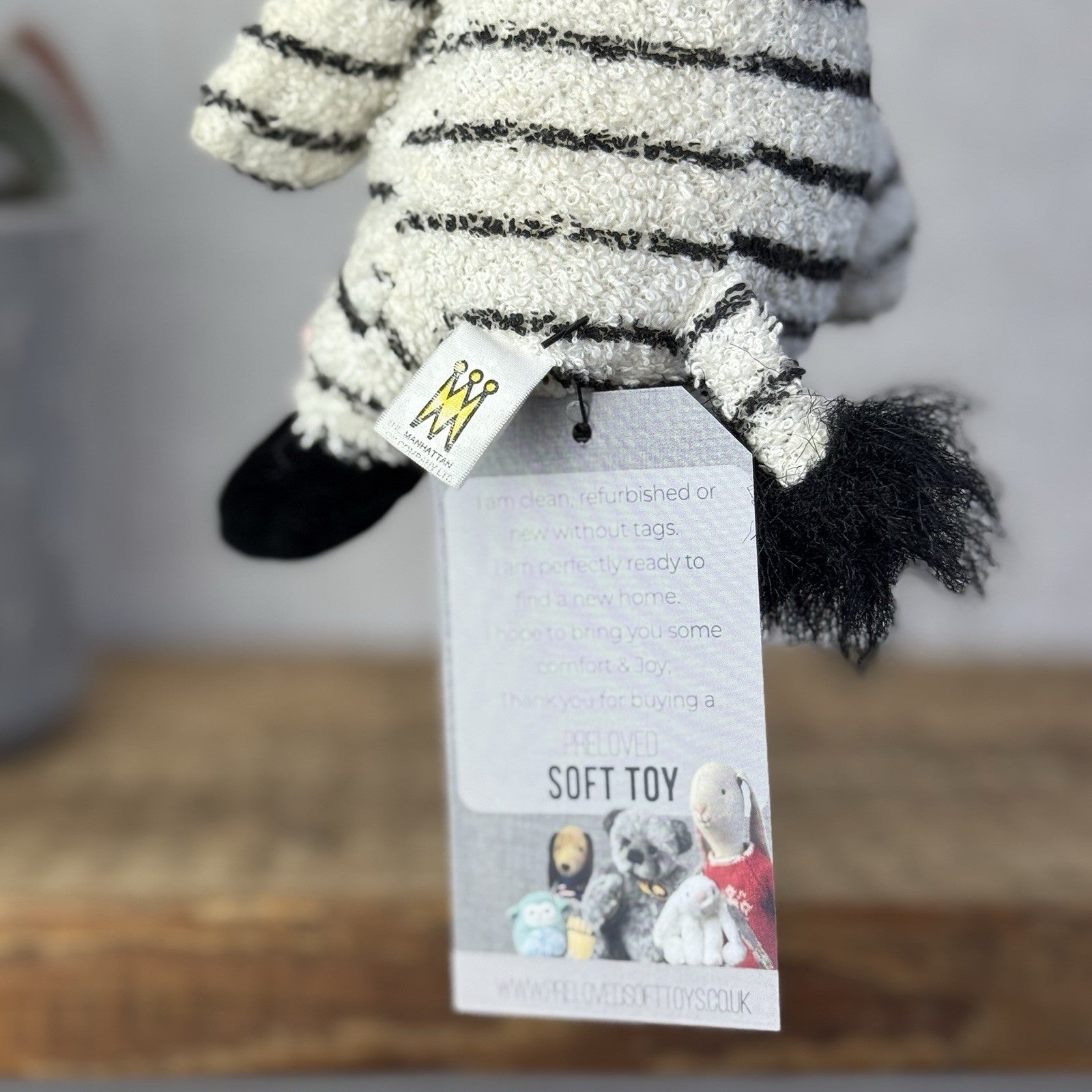Manhattan Toy Company - Tip Toe Zebra Vintage Soft Toy Beanie Zebra Ballet 7”