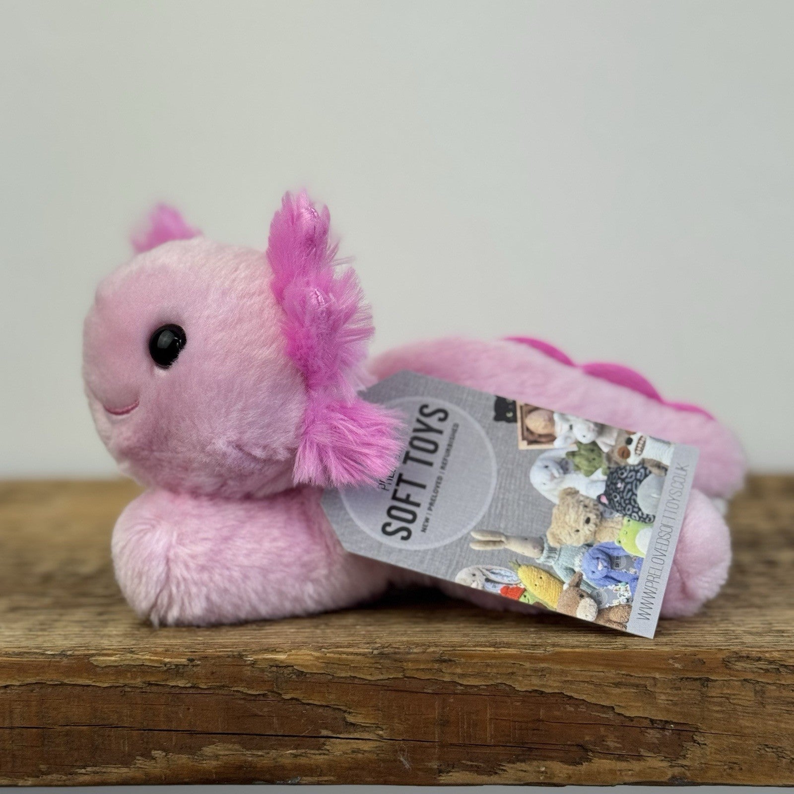 Build A Bear Mini Beans - Axolotl Pink Mini Sea Creature Beanie Pocket Size 5"