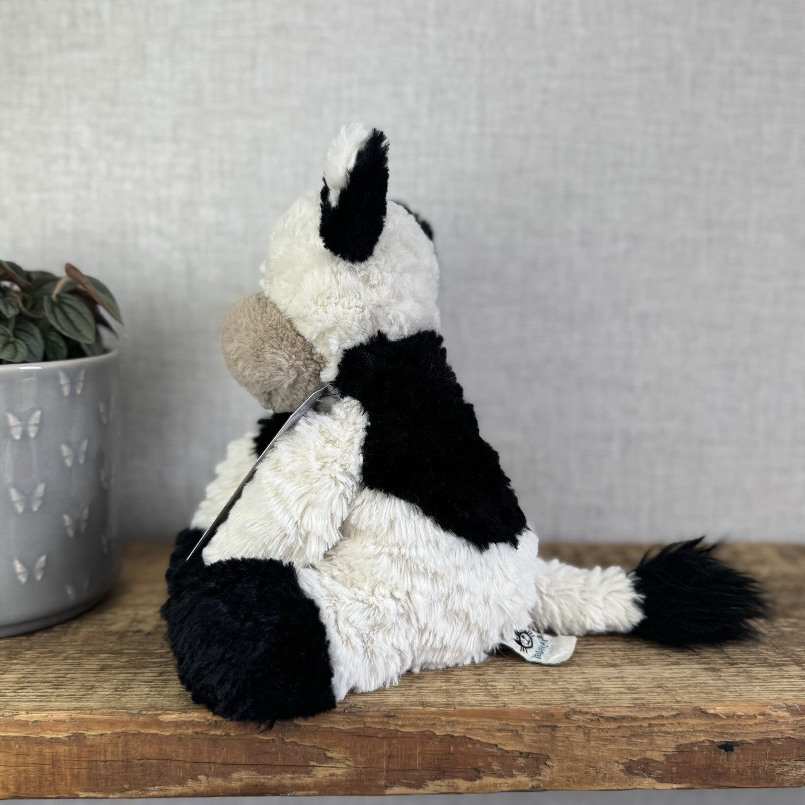 Jellycat Medium Fuddlewuddle Cow - Calf Sitting Textured Retired Toy Beanie 9"