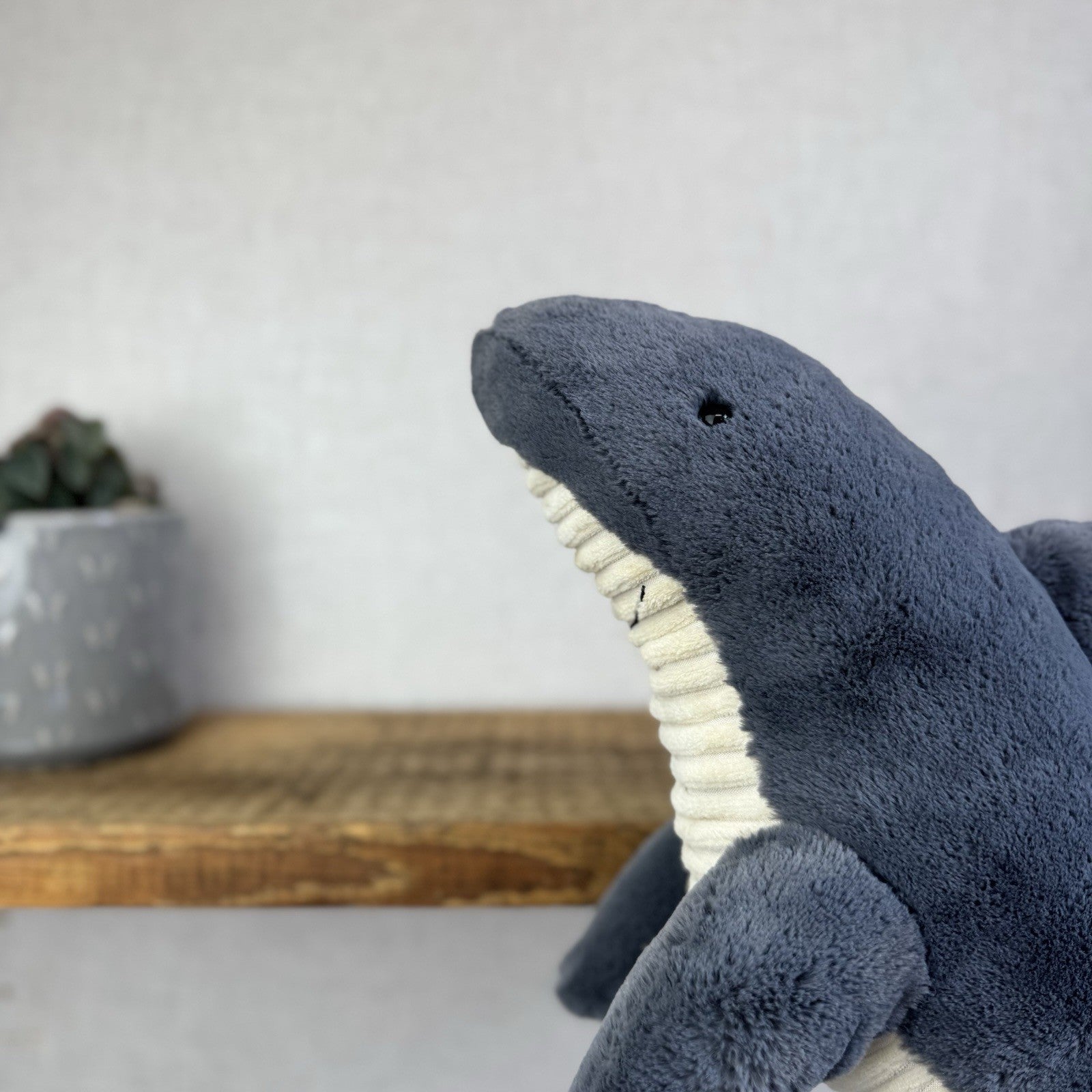 Jellycat Shadow Shark Grey - Large Beanie Shark Retired Dark Grey Rare 16"