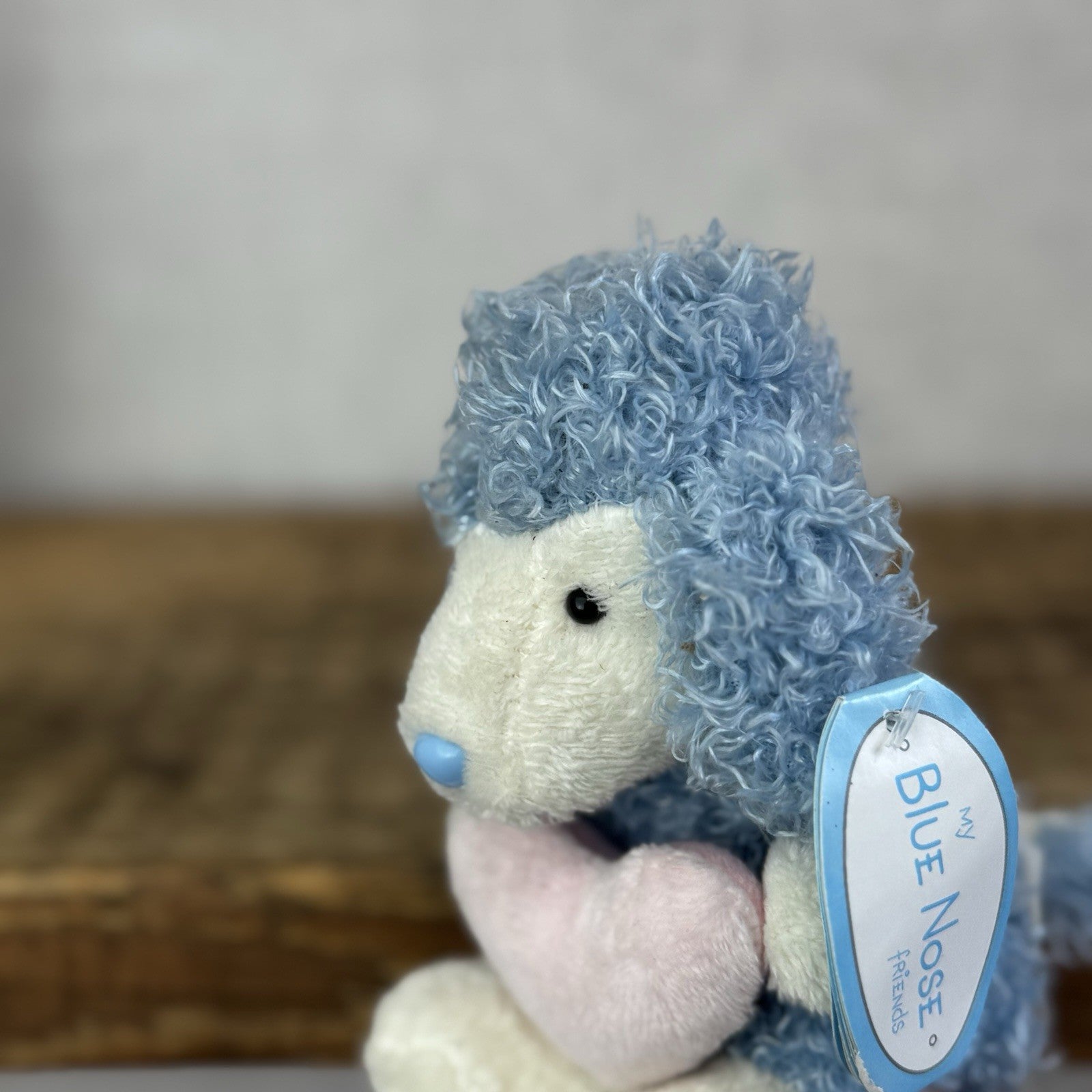 Blue Nose Friends Pearl The Poodle #39 - Mini Curly Hair Dog Holding Heart 5"
