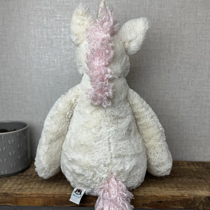 Jellycat Huge Bashful Unicorn - Huge White/Pink Retired Unicorn Soft Beanie 22"