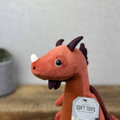 Jellycat Paprika Dragon - Red Retired Jellycat Dragon Soft Toy Plush Beanie 12"