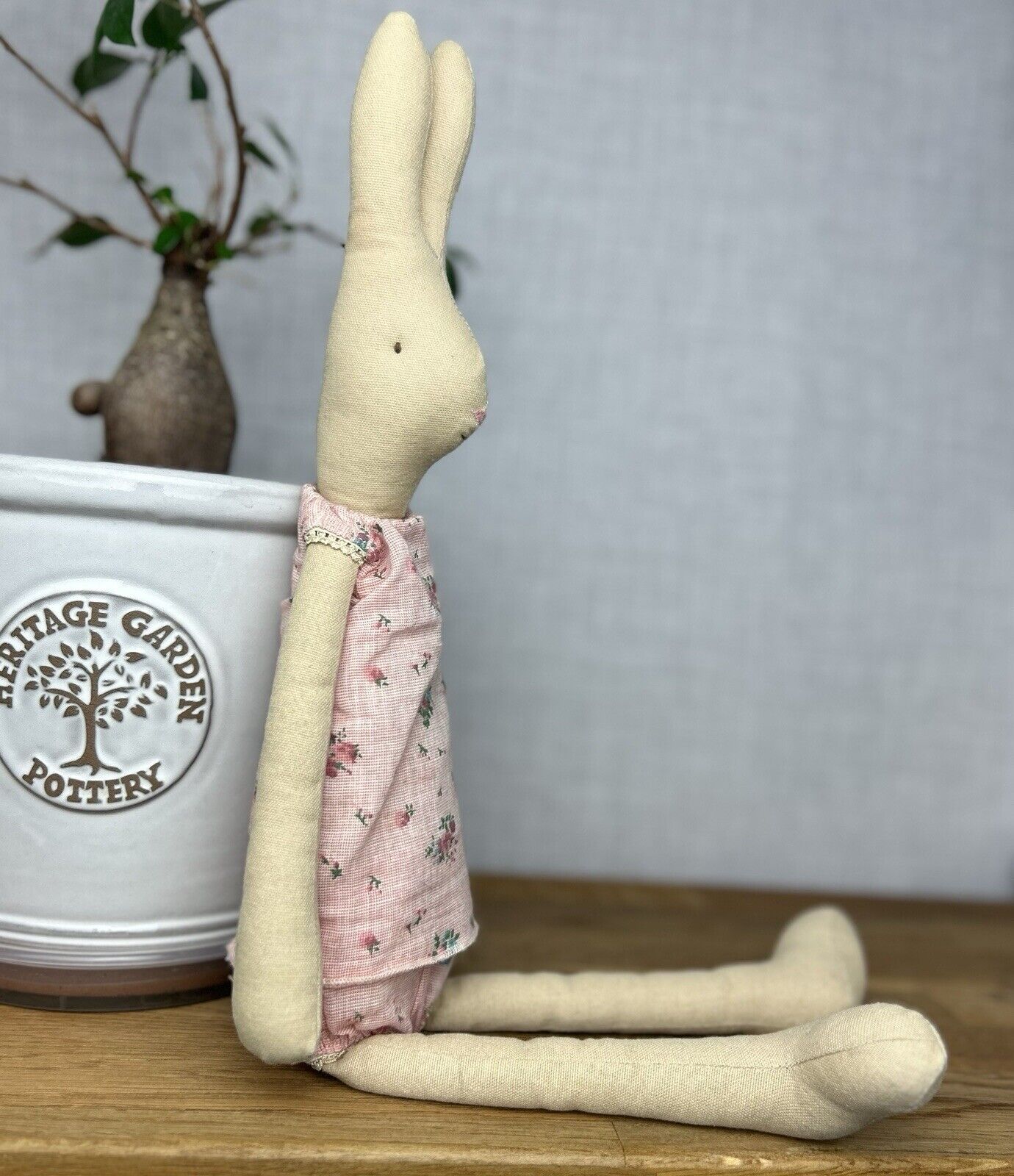 Maileg Medium Rabbit 2016 - ID 16-3200-00 - Floral Set Rabbit Retired - 20”/51cm