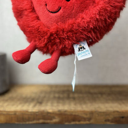 Jellycat Beatie Heart - Valentines Fluffy Red Heart Soft Toy Retired Medium 9"