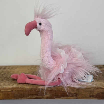 Jellycat Small Flo Maflingo - Fluffy Pink Flamingo Beanie With Tags (imperfect)