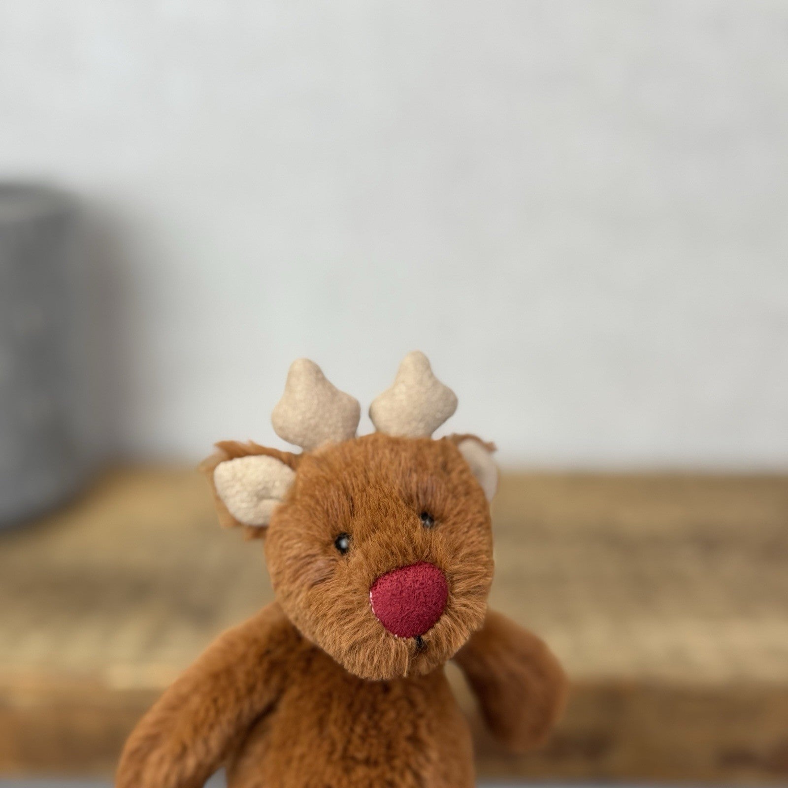 Jellycat Tiny Bashful Baby Reindeer Red Nose - Tiny Brown Jellycat Reindeer 5”