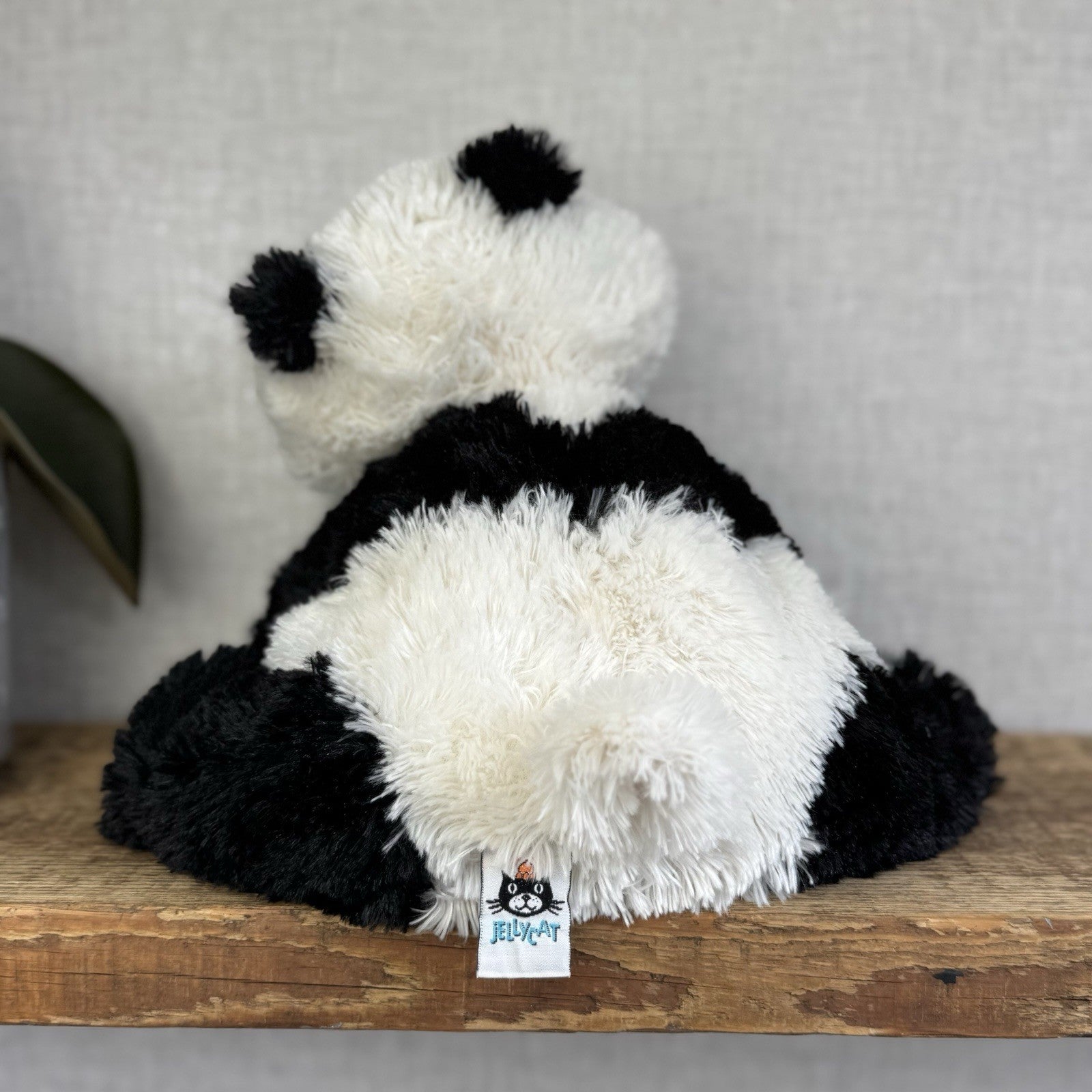 Jellycat Medium Truffles Panda Black White Soft Panda Cushion Vintage Plush 14”