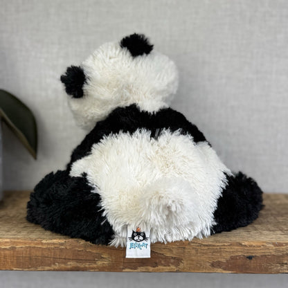 Jellycat Medium Truffles Panda Black White Soft Panda Cushion Vintage Plush 14”