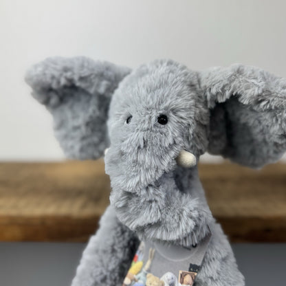 Jellycat Bobo Elephant - Grey Textured Beanie Soft Toy Retired Rare Vintage 14"