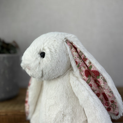 Jellycat Medium Bashful Blossom Cream Bunny Berry - Cream Bunny Pink Ears NWT 