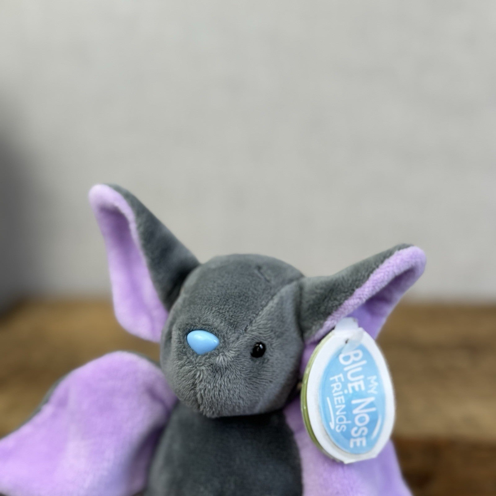 Blue Nose Friends Flit The Bat - Tagged Mini Bat Beanie Plush Halloween Purple