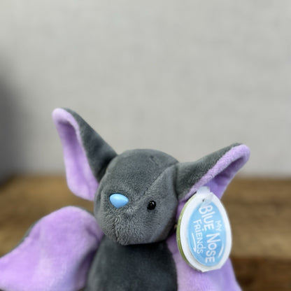 Blue Nose Friends Flit The Bat - Tagged Mini Bat Beanie Plush Halloween Purple