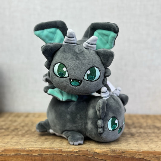 Aphmau MeeMeows - Dragon Cat Grey/Green Sparkly Plush Collectible 5"