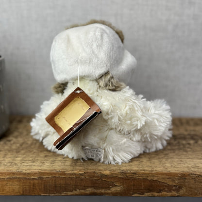 Bukowski Bear In Winter Hat White Bear Brown Fur Hat Winter White Bear Beanie 8"