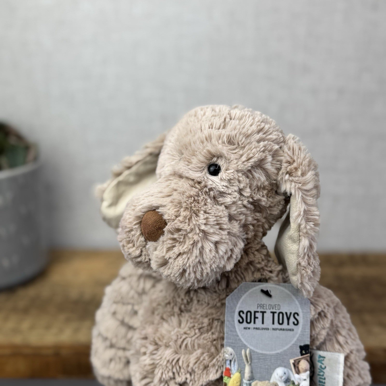 Jellycat Medium Skiffles Dog - Medium Textured Beanie Soft Toy Retired NWOT 14"