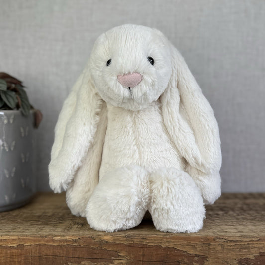 Jellycat Medium Cream Bashful Rabbit - Cream Off White Medium Bunny 12” New Tags