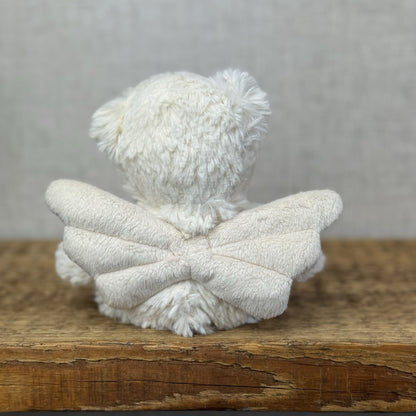 Bukowski Bears Angel Bear Kaitlyn (Removed labels) White Angel Beanie Bear 7"