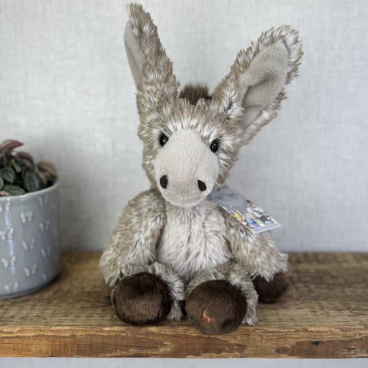 Wrendale Designs - Gentle Jack Beanie Donkey Grey Mix Plush Hannah Dale Soft Toy