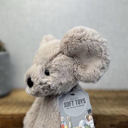Jellycat Medium Grey Bashful Mouse - Mouse Soft Toy Whiskers Retired Rare 12"
