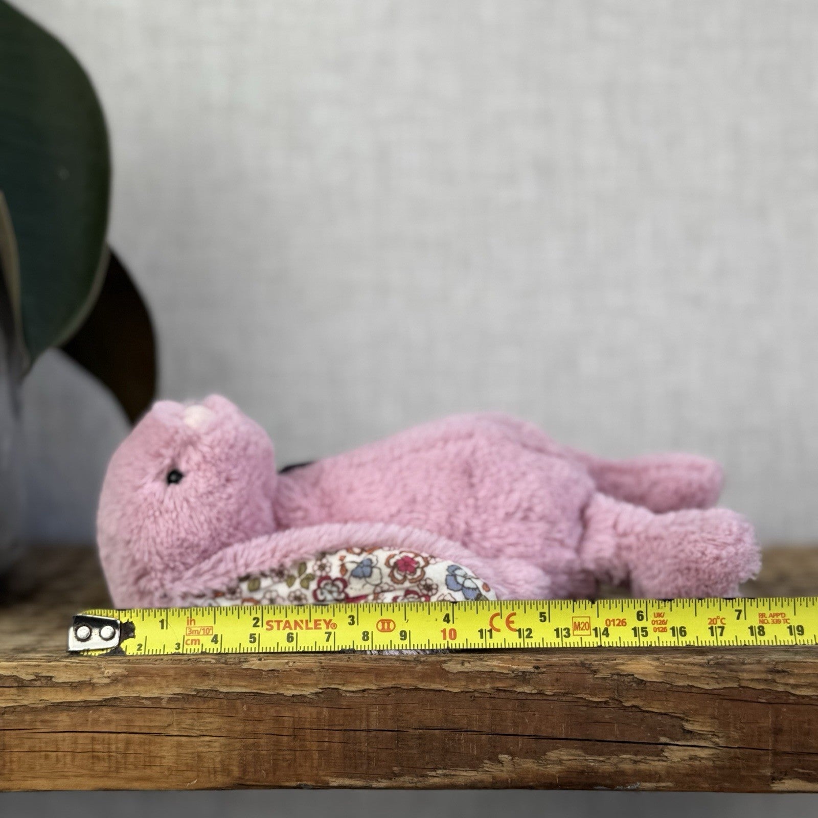 Jellycat Small Blossom Tulip Pink Bunny Rabbit - Older Style Fabric Ears Floral