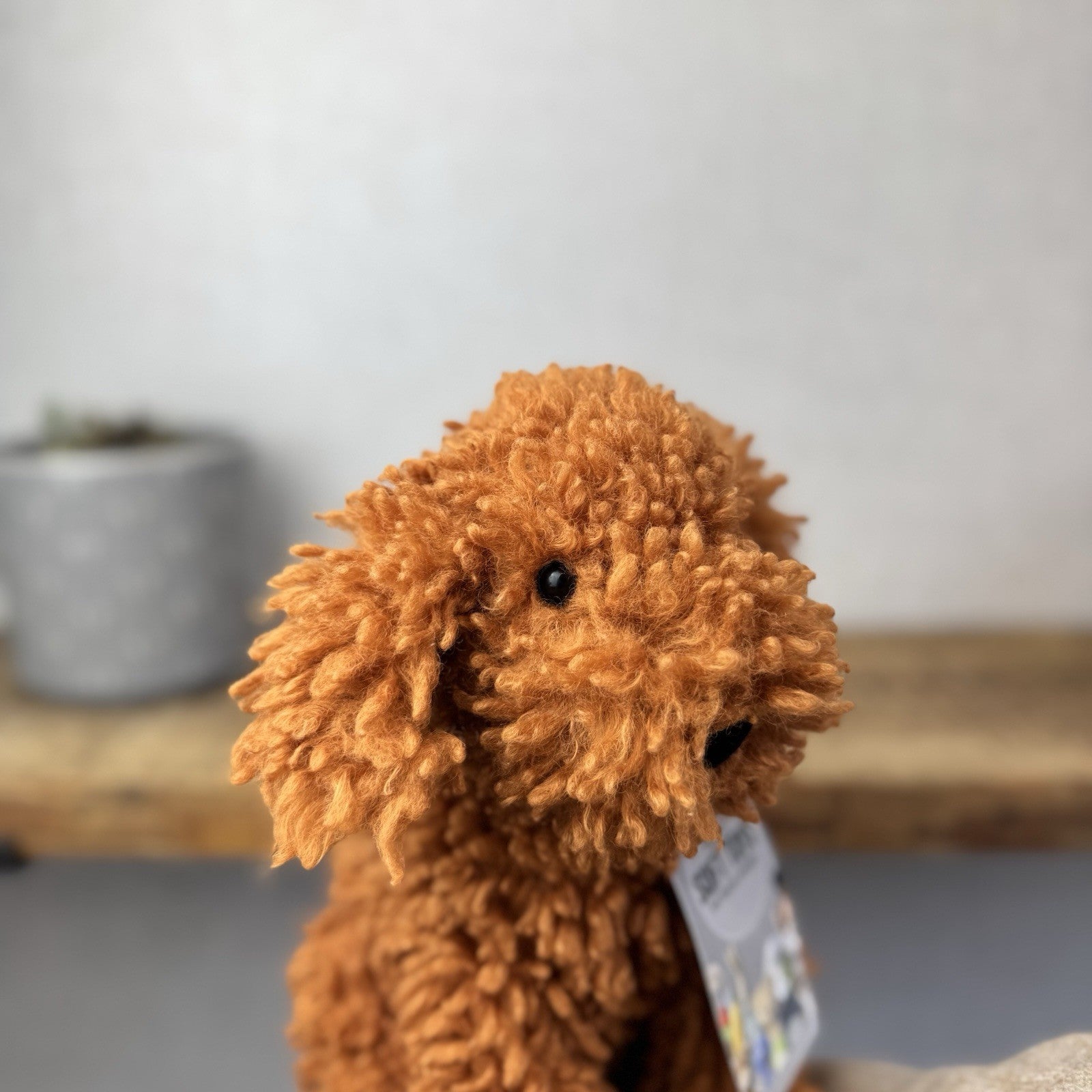Jellycat Cooper Doodle Dog - Bronze Curly Haired Poodle Dog Beanie 10"