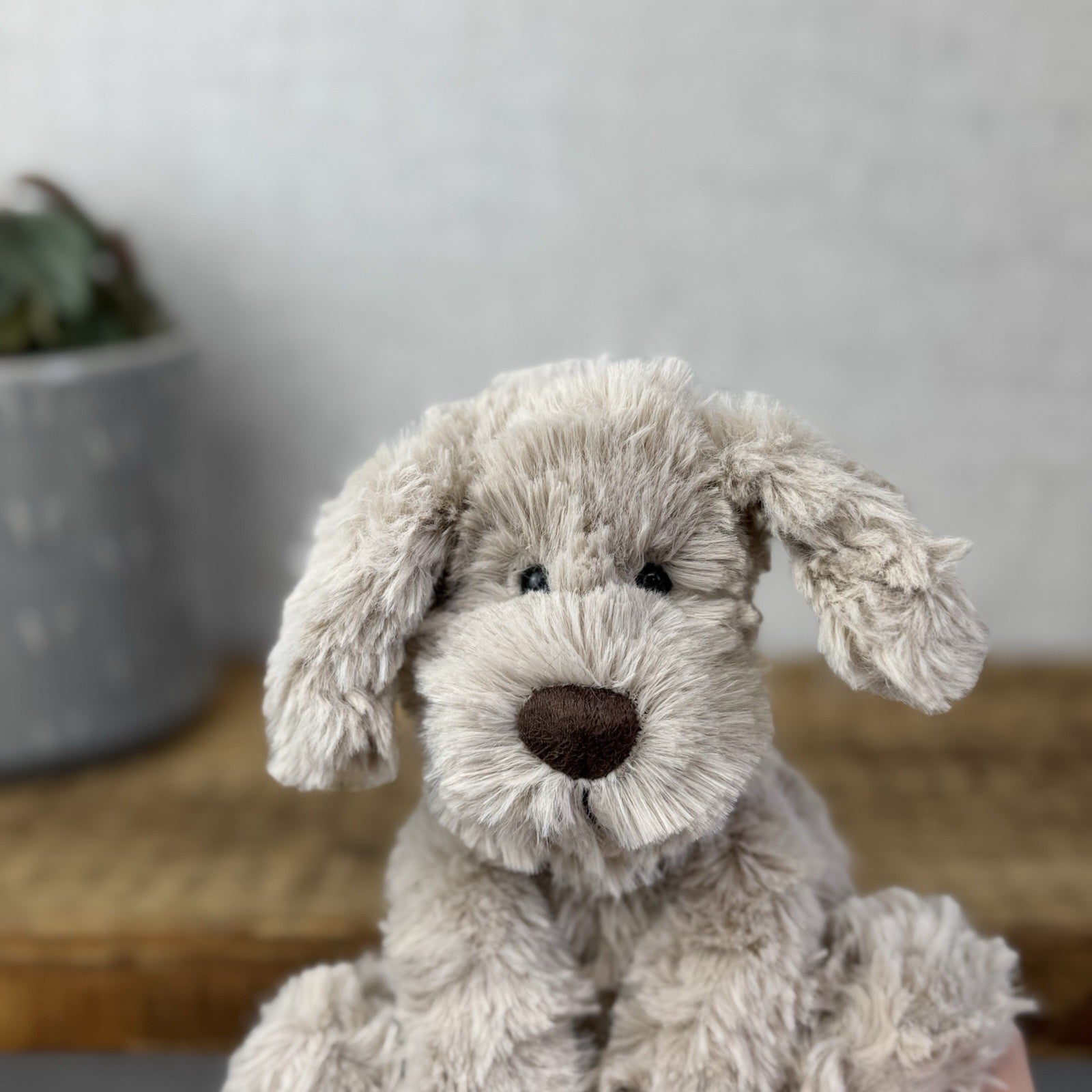 Jellycat Small Riley Fuddlewuddle Pup - New Grey White Company Exclusive 6”