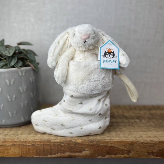 Jellycat Twinkle Bunny Stocking - New With Tags Small White Bunny In Stocking