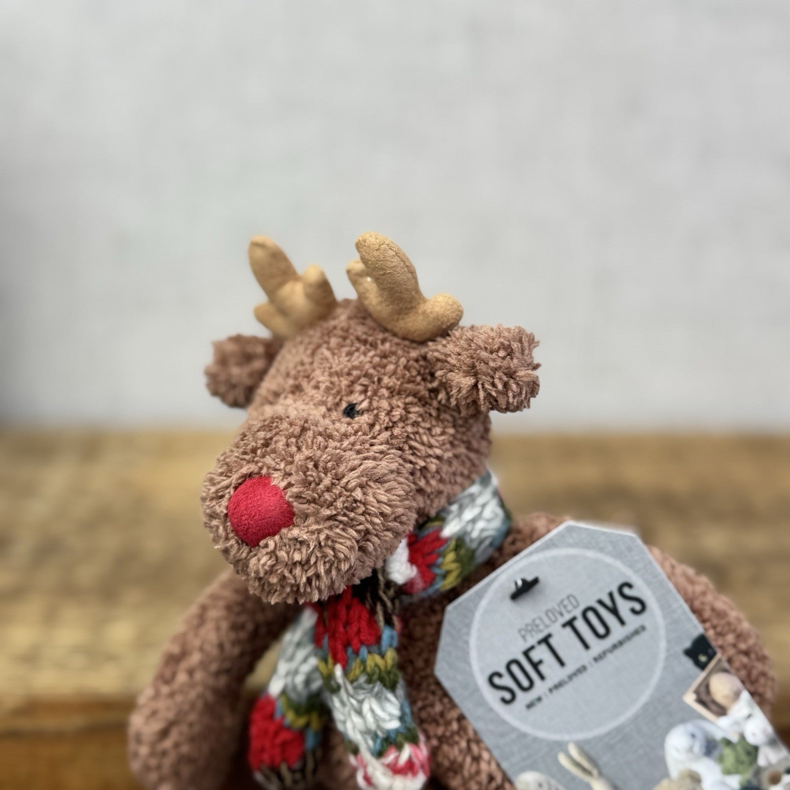 John Lewis Christmas Mini Cozy Reindeer - Knitted Jumper (Jellycat Collab)