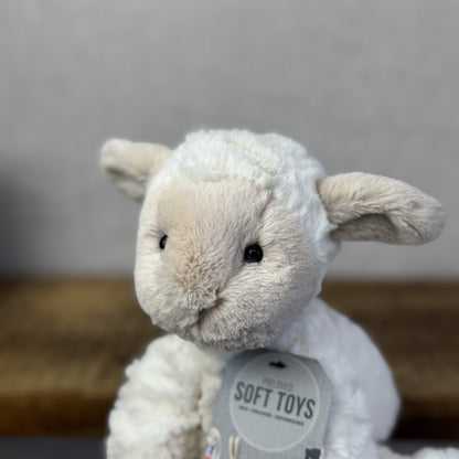 Jellycat Medium Fuddlewuddle Lamb Beige Face Textured Sheep Beanie 9"