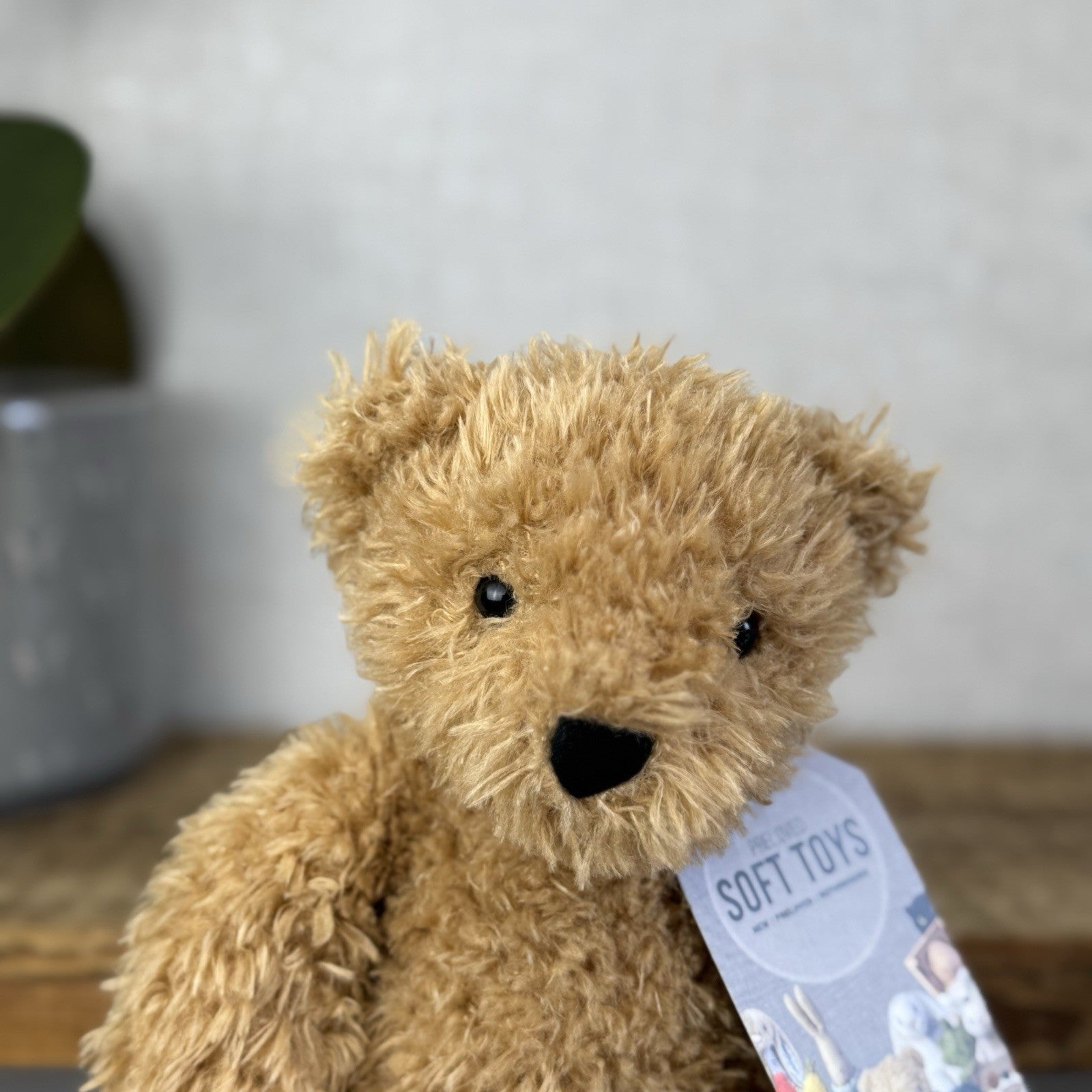 Jellycat Small Theodore Bear - Curly Brown Bear Beanie Plush Cute Retired 10"