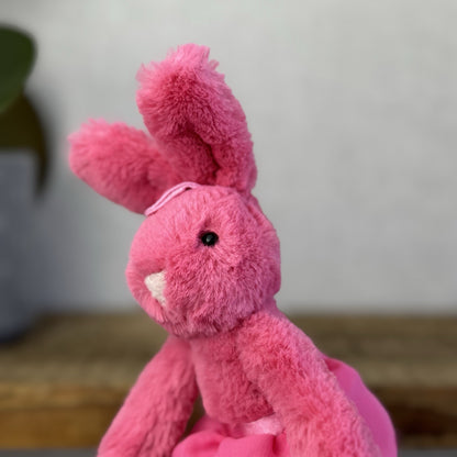 Jellycat Tutu Lulu Strawberry Bunny - Brightest Pink Rabbit In Tutu With Bow 10”