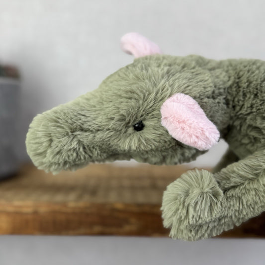 Jellycat Malachy Dragon - Green / Pink Plush Large Jellycat Dragon NWOT 18"