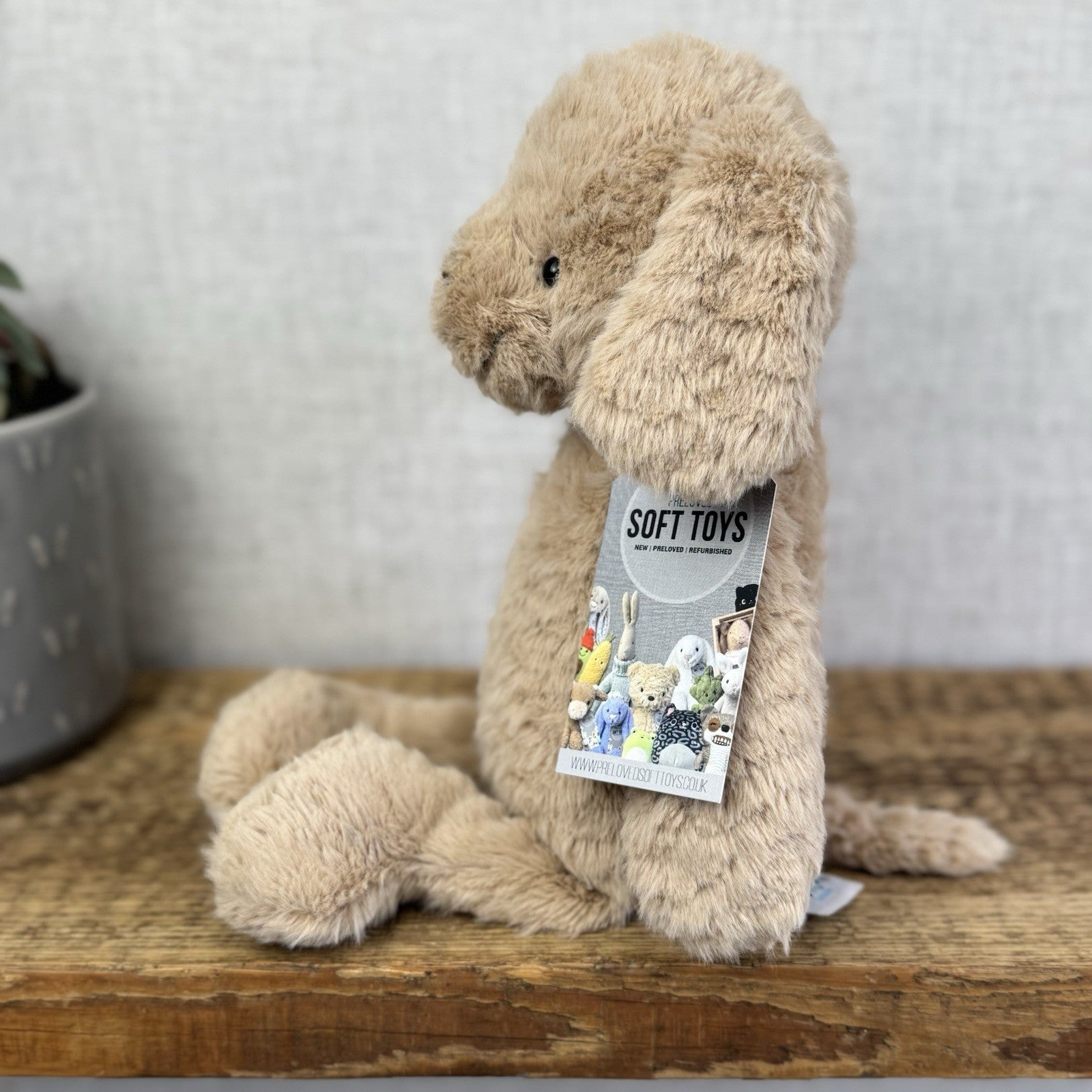 Jellycat Rolie Polie Puppy - Textured Beige Retired Puppy Soft Toy NWOT 12"