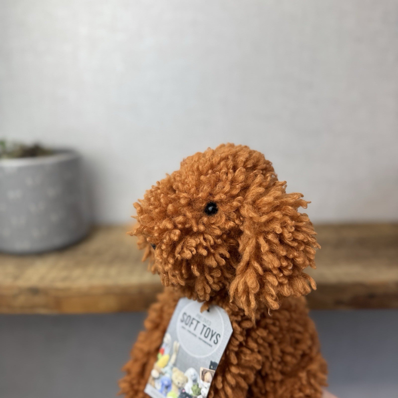 Jellycat Cooper Doodle Dog - Bronze Curly Haired Poodle Dog Beanie 10"