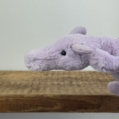 Jellycat Little Lavender Dragon - Light Purple Dragon Beanie Soft Toy 11"