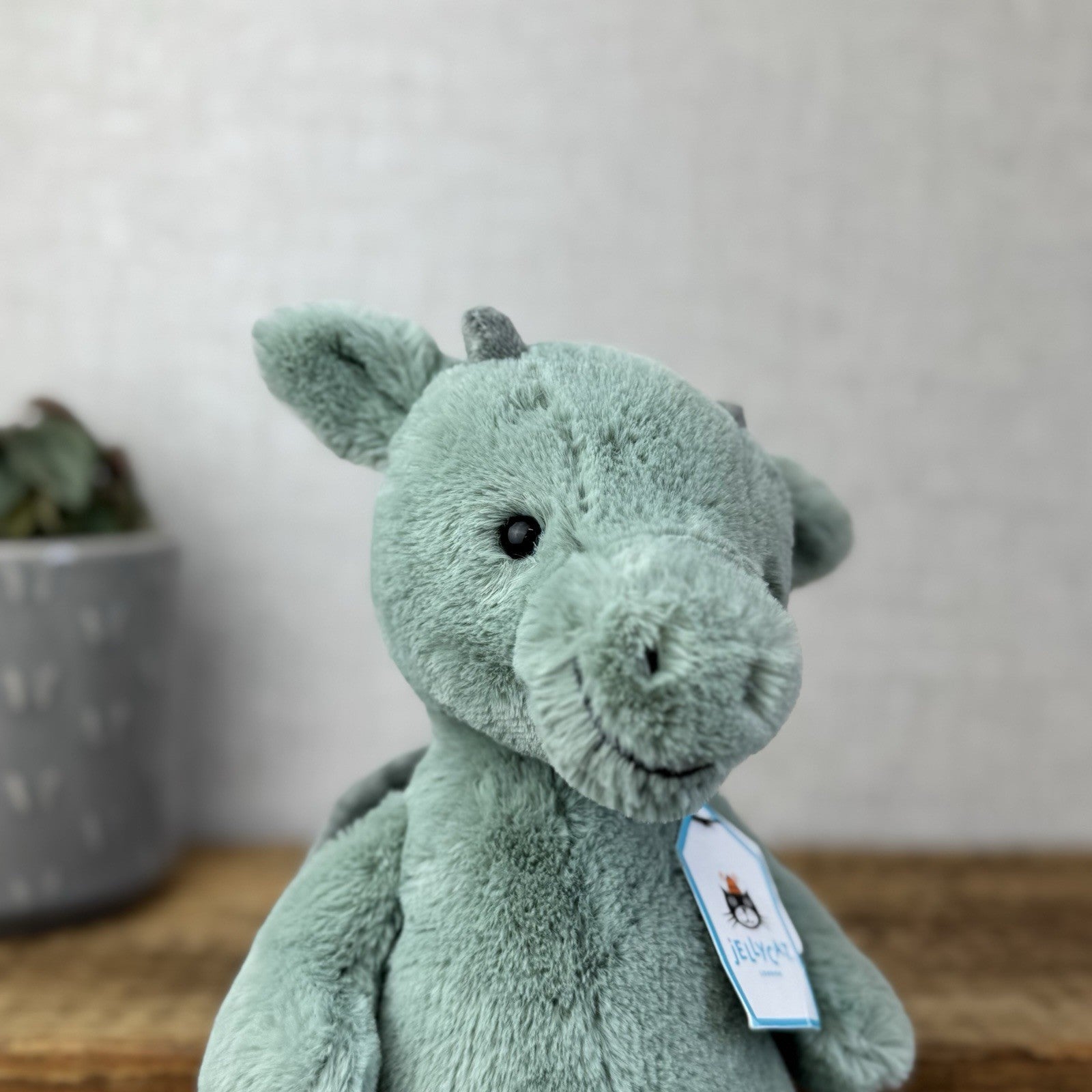 Jellycat Medium Bashful Dragon - Light Green/sage Dragon Soft Toy With Tags