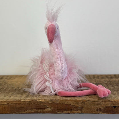 Jellycat Small Flo Maflingo - Fluffy Pink Flamingo Beanie With Tags (imperfect)