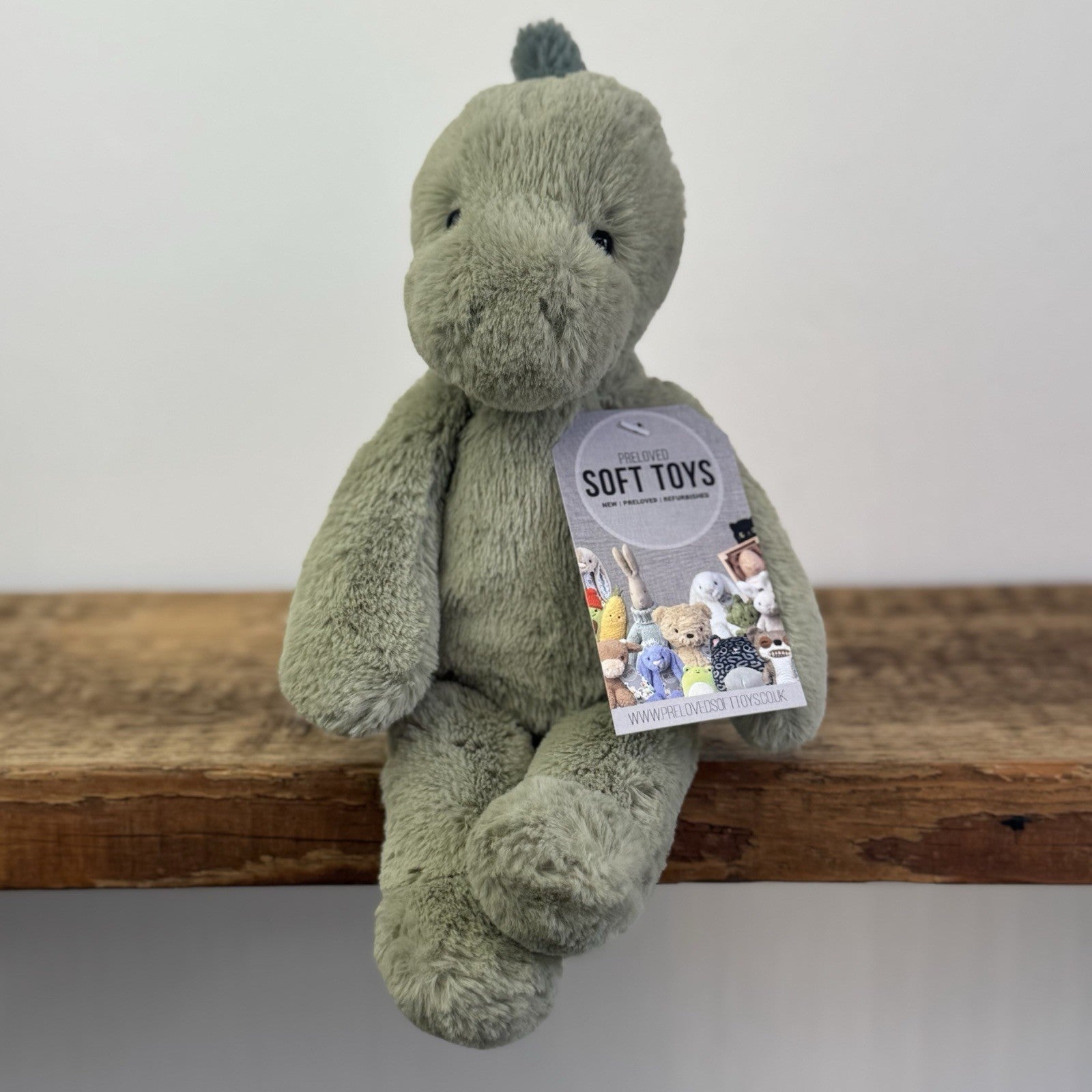 Jellycat Small Boyd Dino - Snugglet Green Super Soft Dinosaur Retired 11"