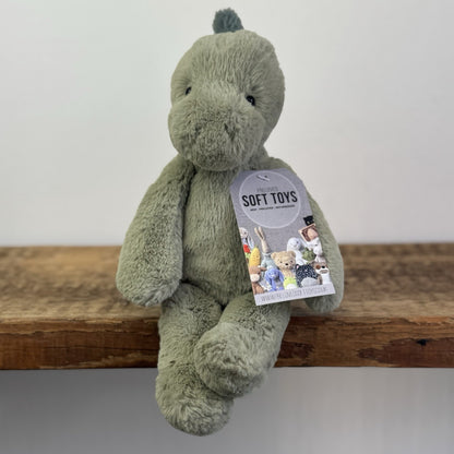Jellycat Small Boyd Dino - Snugglet Green Super Soft Dinosaur Retired 11"