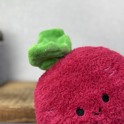 BumBumz RootBumz Ronnie Radish Plush Toy - Russ Beanie Vegetable Soft Toy NWT