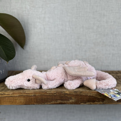 Jellycat Little Rose Dragon - Pink Dragon Soft Toy - Dragon Jellycat Small 12"