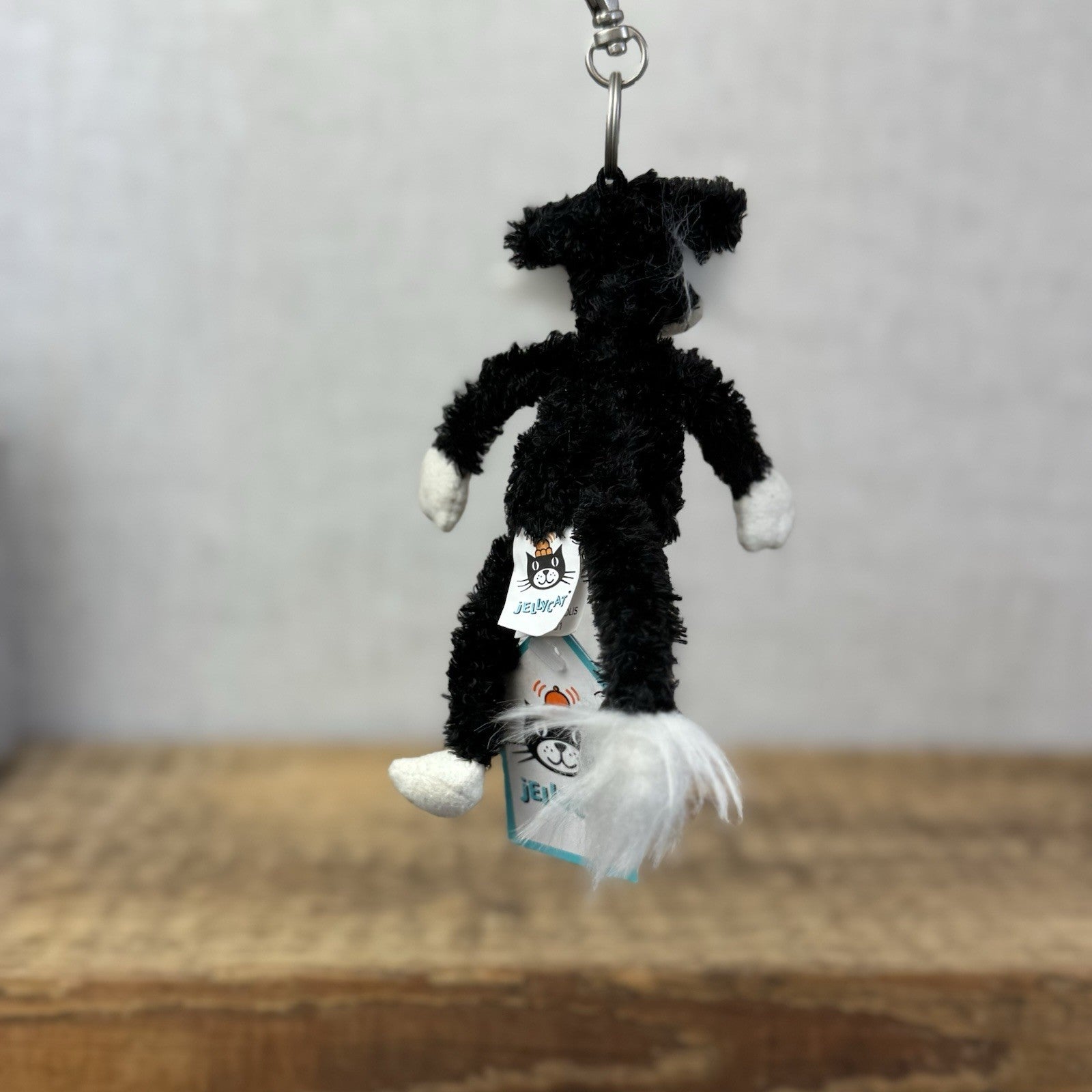 Jellycat Dodger The Alley Cat Keyring- Rare Vintage Jellycat Miniature With Tags